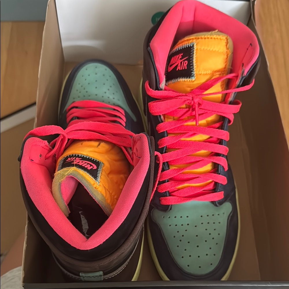 Nike Air High-Tops with Pink and Orange Accents